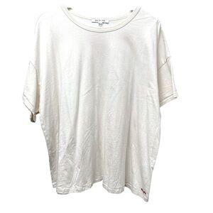 Peace Love World Tee Plus Size 1X Cream Cotton Short Sleeve Cotton T-shirt NWOT